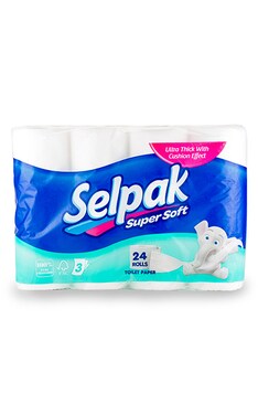 SELPAK-Папір туалетний трьохшаровий Selpak білий 24 шт-8690530204478-