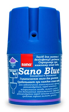 SANO-Блок для миття та дезінфекції унітазу Sano Blue для зливного бачка 150 г-7290000287607-