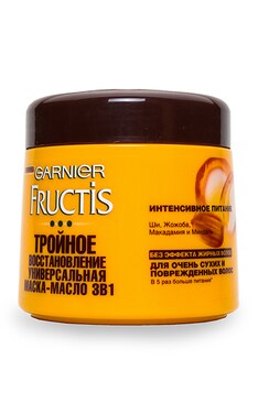 FRUCTIS-Маска-масло для волосся Garnier Fructis Потрійне відновлення 300 мл-3600542032988-