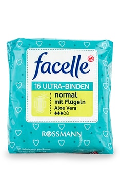 FACELLE-Прокладки женские гигиенические Facelle с крылышками Ultra normal aloe vera 16 шт-4305615467115-