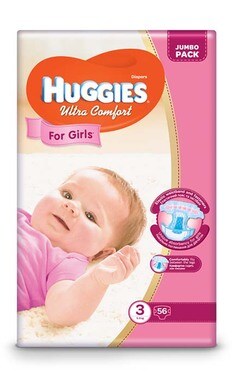 HUGGIES-Підгузки дитячі Huggies Ultra Comfort гігієнічні для дівчаток 3 розмір 56 шт-5029053565354-