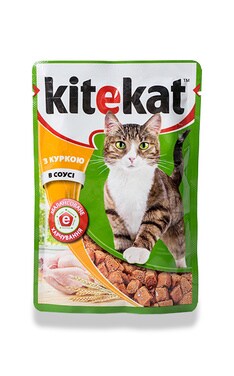 KITEKAT-Корм для взрослых кошек Kitekat С курицей в соусе 100 г-5900951256684-