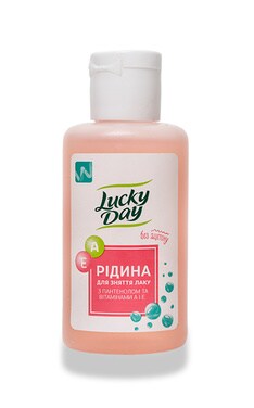 LUCKY DAY-Жидкость для снятия лака Lucky Day с пантенолом и витаминами A и E без ацетона 50 мл-4820020267087-