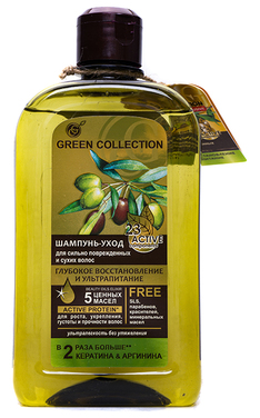 GREEN COLLECTION-Шампунь-уход для волос Green Collection глубокое восстановление и ультрапитание 500 мл-4823080003152-