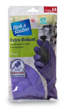FLINK and SAUBER-Перчатки хозяйственные экстрапрочные Flink&Sauber размер М 1 шт-4305615392271-