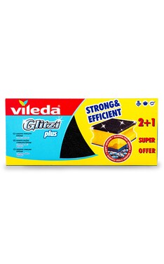 VILEDA-Губка кухонная для сильно загрязненной посуды Vileda Glitzi plus 3 шт-4023103096912-