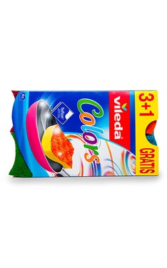 VILEDA-Губка кухонная для тефлона Vileda PurActive Dish Sponge 4 шт-4023103208049-