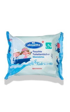 ALOUETTE-Влажная туалетная бумага Alouette Океанский бриз детский 60 шт-4305615581705-