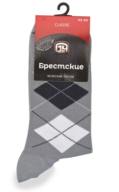 БЧК-Носки мужские Брестские размер 44-45 В клеточку 1 шт-4810089342047-