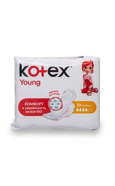 KOTEX-Прокладки женские Kotex Янг Нормал сеточка 10 шт-5029053540221-