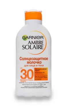 AMBRE SOLAIRE-Сонцезахисне молочко Garnier Ambre Solaire SPF 30 для обличчя та тіла 200 мл-3600540130877-