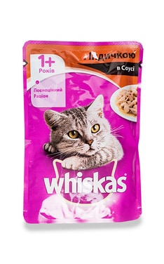 WHISKAS-Консерва для кішок старше 1 року Whiskas з індичкою в соусі 100 г-4770608253165-