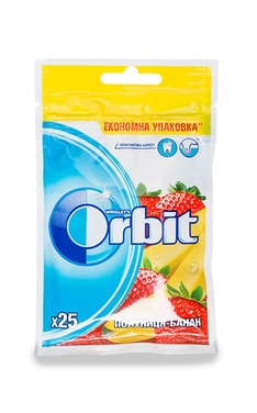 ORBIT-Жувальна гумка без цукру Orbit з ароматом полуниці та банана 25 шт-4009900467896-