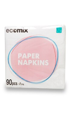 ECOMIX-Серветки одношарові паперові Ecomix 90 шт-4820084260628-