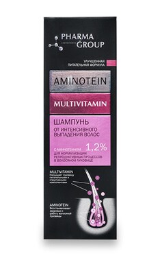 PHARMA GROUP-Шампунь для волос Pharma Group от интенсивного выпадения волос с аминотеином 150 мл-4823015920721-