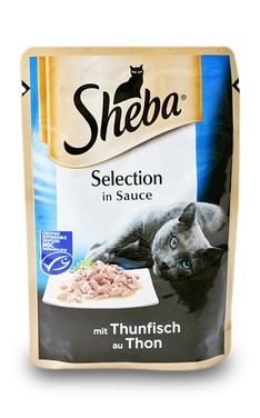 SHEBA-Корм для взрослых кошек Sheba Selection in Sauce С тунцом в соусе 85 г-4770608257187-