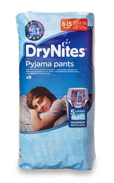 HUGGIES-Підгузки-трусики для хлопчиків DryNites Нічні 8-15 років 9 шт-5029053527598-