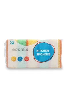 ECOMIX-Губка кухонная Ecomix ячеистая 5 шт-4820178150828-
