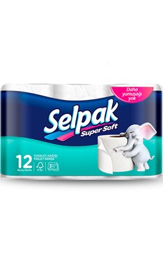 SELPAK-Папір туалетний трьохшаровий Selpak білий 12 шт-8690530204508-