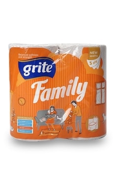 GRITE-Туалетная бумага Grite Family трехслойная 4 шт-4770023482119-