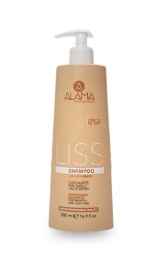 ALAMA-Шампунь для волос Alama Professional Liss Разглаживающий С экстрактом агавы Для гладкости и шелковистости Для всех типов волос 500 мл-8008277188188-