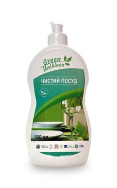 GREEN UNIKLEEN-Рідина для миття посуду Green Unikleen Чистий посуд 500 мл-4820164770023-