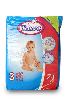 TENERA-Подгузники детские Tenera Premium Jumbo Pack Midi 3 5-9 кг 74 шт-8606106852349-