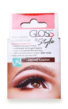 GLOSS and STYLE-Крем-фарба для брів Gloss&Style світлий каштан 10 г-9210000018733-