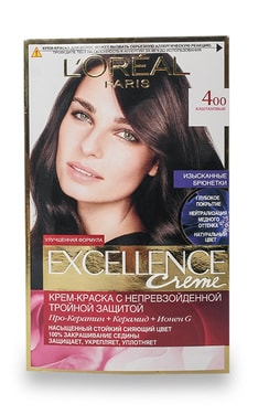 EXCELLENCE-Крем-фарба для волосся стійка L’Oreal Paris Excellence Creme відтінок 400 каштановий 1 шт-3600523781119-