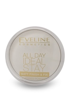 EVELINE-Компактна пудра для обличчя Eveline Cosmetics All Day Ideal Stay Matt Finish & Fix White-60 14 г-5901761936056-
