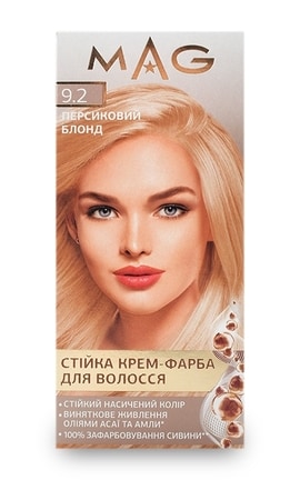 M.A.G.-Крем-фарба для волосся стійка M.A.G. відтінок 9.2 персиковий блонд 120 мл-4823001606349-