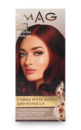 M.A.G.-Крем-фарба для волосся стійка M.A.G. відтінок 5.67 бордова троянда 120 мл-4823001606134-