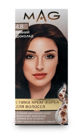 M.A.G.-Крем-фарба для волосся стійка M.A.G. відтінок 4.8 пряний шоколад 120 мл-4823001606196-