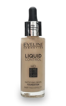 EVELINE-Рідка тональна основа для обличчя Eveline Cosmetics Liquid Control HD Mattifying Drops Foundation відтінок 015 Light Vanila 32 мл-5901761961867-