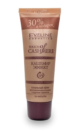 EVELINE-Тональний крем для обличчя Eveline Cosmetics Touch Of Cashmere Кашемір-ефект теплий бежевий 40 мл-5907609322821-