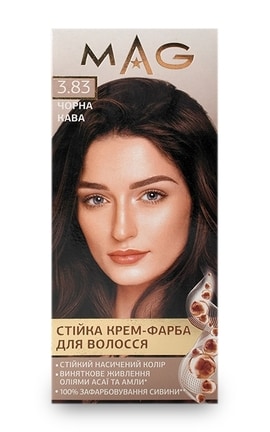 M.A.G.-Крем-фарба для волосся стійка M.A.G. відтінок 3.83 чорна кава 120 мл-4823001606165-