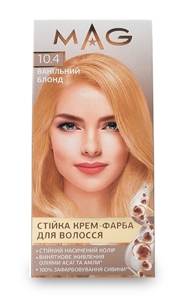 M.A.G.-Крем-фарба для волосся стійка M.A.G. відтінок 10.4 ванільний блонд 120 мл-4823001606318-