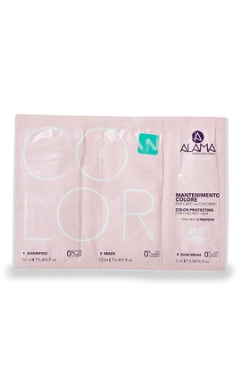 ALAMA-Саше Alama Professional Color Шампунь, Маска и Сыворотка С кератином Для окрашенных волос 26 мл-8008277188676-