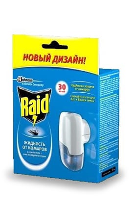 RAID-Фумігатор від комарів Raid 30 ночів в комплекті з рідиною -5010182991169-