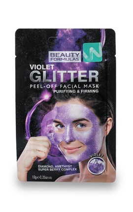 BEAUTY FORMULAS-Маска-плівка для обличчя Violet glitter  10 г-5012251012980-