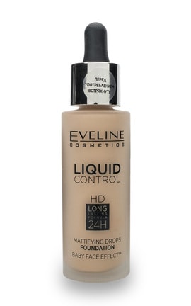 EVELINE-Тональна основа для обличчя Eveline Liquid Control відтінок 010 світло бежевий 32 мл-5903416058243-