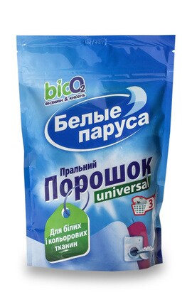 БЕЛЫЕ ПАРУСА-Порошок для стирки белых и цветных вещей Белые паруса Universal 400 г-4820017661201-