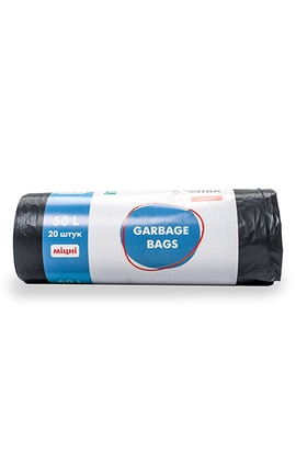 ECOMIX-Пакети для сміття Ecomix Garbage Bags 60 л міцні 20 шт-4823071637465-