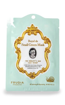 WELCOS-Маска для лица омолаживающая Frudia Royal de Snail Green Mask с муцином улитка 1 шт-8803348039174-
