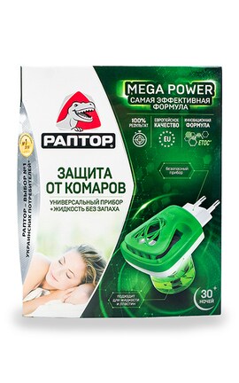 РАПТОР-Комплект защит от комаров повышенной эффективности Раптор Mega Power 1 шт-4820184440395-