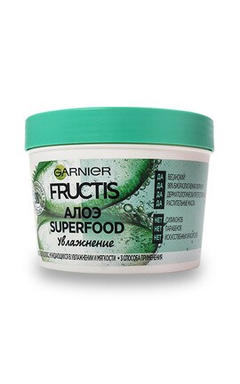 FRUCTIS-Маска для волосся Garnier Fructis Super Food Алое Зволоження  390 мл-3600542258883-