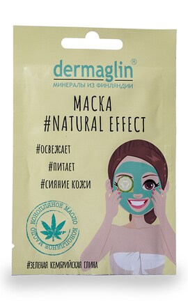 DERMAGLIN-Маска для лица Dermaglin Natural Effect с зеленой кембрийской глиной 20 мл-4260119410060-