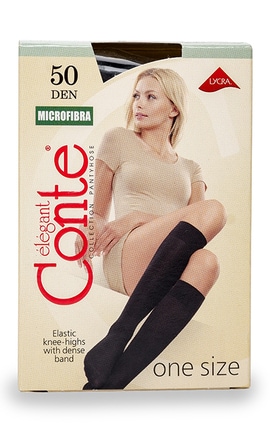 CONTE-Гольфы женские Elegant Conte Microfibra Lycra Nero 50 den Черные 1 шт-4810226011041-