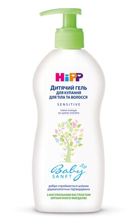 HIPP УКРАЇНА-Гель для купания детский Hipp Babysanft С экстрактом миндаля 400 мл-4062300419391-