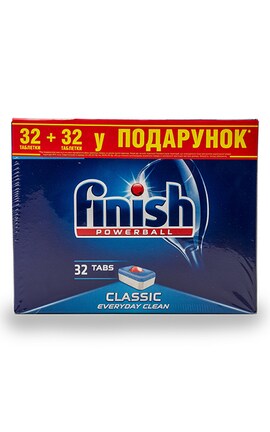 FINISH-Таблетки для посудомийних машин FINISH Classic 64 шт-4820108002982-